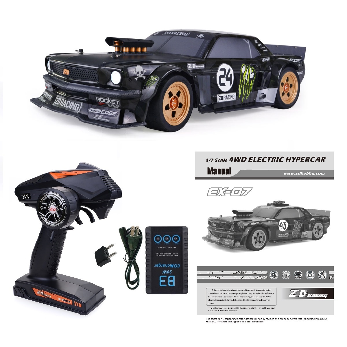 ZD Racing EX-07 1/7 SCALE 4WD ELECTRIC HYPERCAR